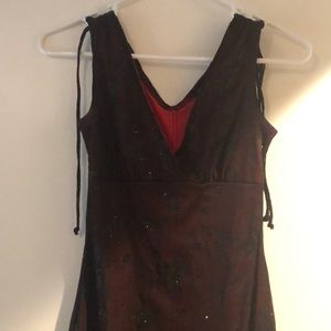Black/red simmering homecoming or cocktail dress